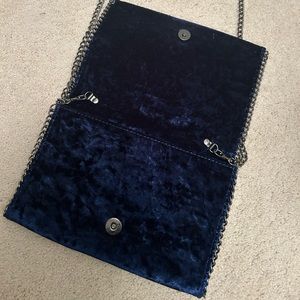 Nordstrom blue suede clutch shoulder purse
